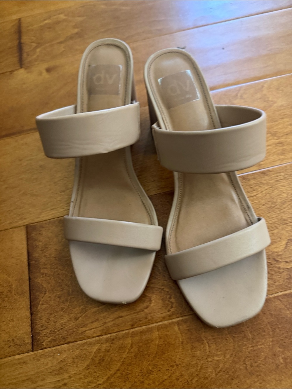 DV by Dolce Vita Neutral Beige Double-Strap Slide Mules